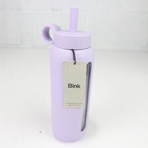 Bink 21 oz Day Bottle W/Straw Cap - Fog (Lavender Purple) - Borosilicate Glass